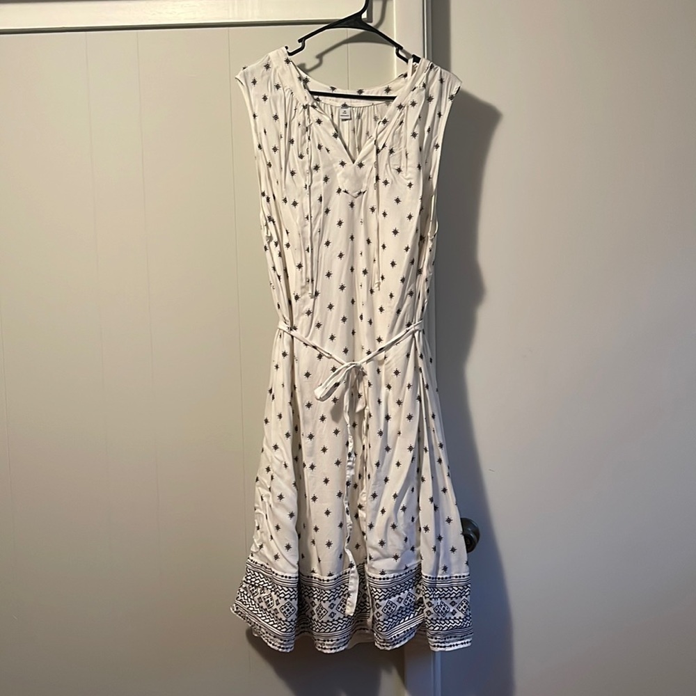Sleeveless white sundress